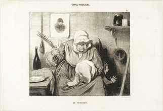 The Touch, plate 42 from Types Parisiens, 1839, Honoré Victorin Daumier, French, 1808-1879, France,
