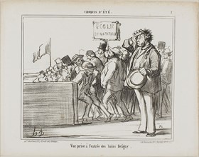 Entrance to the public baths at Deligny, plate 3 from Croquis D’été, 1859, Honoré Victorin Daumier,