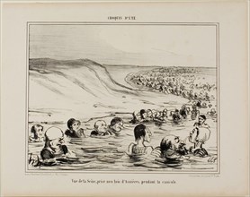 View of the Seine near Asnières during the dog days, plate 2 from Croquis D’été, 1854, Honoré