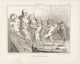 The Aztecs before the scientists, plate 211 from Actualités, 1855, Honoré Victorin Daumier, French,