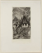 Marketplace with Sunshades, 1866, Rodolphe Bresdin, French, 1825-1885, France, Etching on white