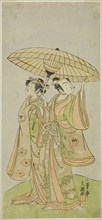 The Actors Ichikawa Komazo II as Chunagon Yukihira (right), and Iwai Hanshiro IV as Murasame