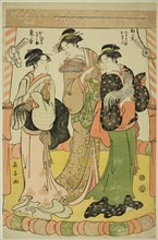 The Cock Fight, Ohisa of the Takashimaya and Okita of the Naniwaya, c. 1791, Eishosai Choki,