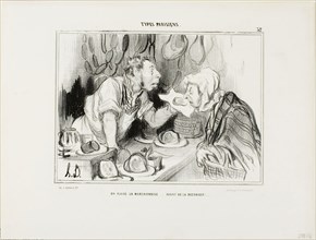 You Sniff the Merchandise… Before Buying It, plate 32 from Types Parisiens, 1839, Honoré Victorin
