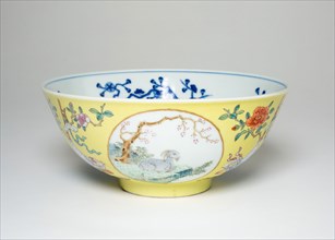 Bowl with Six Goats, Qing dynasty (1644–1911), Daoquang reign mark and period (1821–1850), China,
