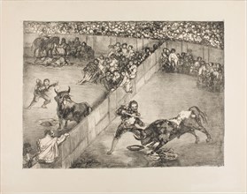 Bullfight in a divided ring, from The Bulls of Bordeaux, 1825, Francisco José de Goya y Lucientes,
