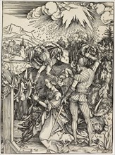 The Martyrdom of St. Catherine, c. 1498, Albrecht Dürer, German, 1471-1528, Germany, Woodcut in