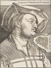 Portrait of Ulrich Varnbüler, 1522, Albrecht Dürer, German, 1471-1528, Germany, Woodcut in black on