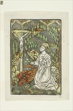 Penitence of Saint Jerome, c. 1480, Unknown artist, German, active c. 1480, Germany, Metalcut with