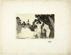 Women Bathing: Day, c. 1895, Camille Pissarro, French, 1830-1903, France, Lithograph in black on
