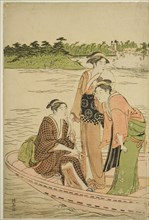 Ferry on the Rokugo River, c. 1784, Torii Kiyonaga, Japanese, 1752-1815, Japan, Color woodblock