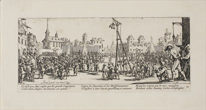 The Strappado, plate ten from The Miseries of War, 1633, Jacques Callot (French, 1592-1635),