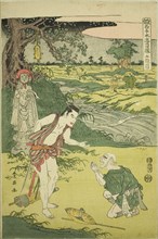 Act Five: Yamazaki Highway from the play Kanadehon Chushingura, 1807, Katsukawa Shun’ei, Japanese,
