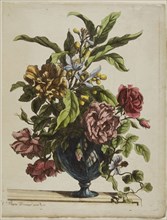 Vase of Flowers, 1660, Jean Baptiste Monnoyer, French, 1636-1699, France, Etching in black, with