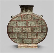 Flask (bianhu), Eastern Zhou dynasty, Warring States period (475–221 B.C.), China, Bronze inlaid