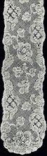 Lappet, 1740s/50s, France, Linen, bobbin straight lace of a type known as "Valenciennes" with a