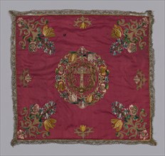 Chalice Cover, 18th century, Italy, Silk, warp-faced plain weave, same lining, edged with bobbin