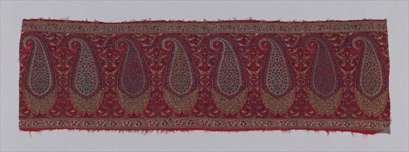 1937.1231b, c. 1820, India, India, Wool, double interlocking 2:2 'S' twill tapestry weave, main
