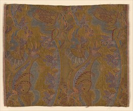 Panel (Dress Fabric), c. 1711, France or England, France, Silk and gilt-metal-strip-wrapped silk,