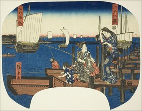 Returning Sails at Tsukuda (Tsukuda no kihan), from the series Eight Views of Edo (Edo hakkei), c.