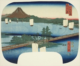 Long Bridge at Seta (Seta no nagahashi), from the series Eight Views of Omi (Omi hakkei), 1852,