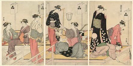 Cooling Off in the Evening at Shijogawara, c. 1784, Torii Kiyonaga, Japanese, 1752-1815, Japan,