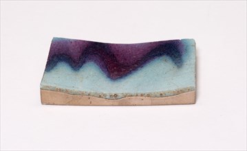 Rectangular Shard, Song dynasty (960–1279), China, Jun ware, stoneware with light blue and purple
