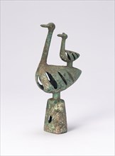 Pole Top with Double Bird-Shaped Bell (one of pair), 6th/4th century B.C., Northern China or Inner