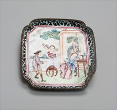 Tray, 1730/70, China, Polychrome enamel on copper, 1.3 × 10.2 × 10.2 cm (1/2 × 4 × 4 in.)