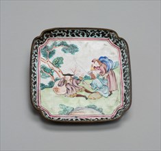 Tray, 1730/70, China, Polychrome enamel on copper, 1.3 × 10.2 × 10.2 cm (1/2 × 4 × 4 in.)