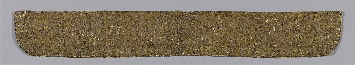 Band, 19th century, Austria, Austria, Silk, plain weave, embroidered, 66.1 × 8.9 cm (26 × 3 1/2 in