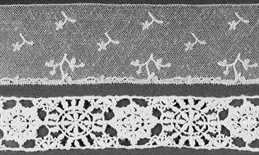 Border, 1810/20, France, Lille or England, Midlands, France, Linen, bobbin straight lace, 6.1 × 354