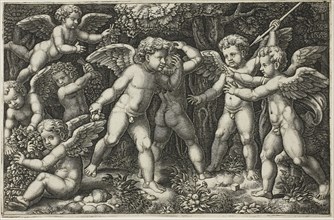Game of Cupids, 1533, Master of the Die (Italian, active c. 1530-1560), after Raffaello Sanzio,