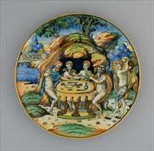 Plate with Theseus in the House of Achelous, from the Lancierini Service, 1540/50, Italian, Urbino,