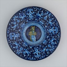 Plate with a Youth, c. 1530, Italian, Faenza, Faenza, Tin-glazed earthenware (maiolica), Diameter: