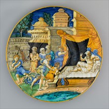 Plate with Isaac Blessing Jacob, 1540/1545, Workshop of Guido di Merlino, (Italian, active about