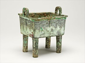 Rectangular Cauldron, Shang dynasty ( about 1600–1046 BC ), 12th/11th century, China, Bronze, 17.0