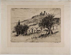 Towers of San Gimignano, Outside theWalls, 1883, Joseph Pennell, American, 1857-1926, United