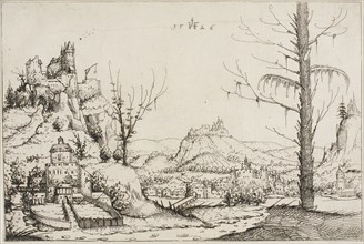 Landscape with a Fortress on a Hill, 1546, Augustin Hirschvogel, German, 1503-1553, Germany,