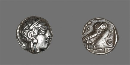 Tetradrachm (Coin) Depicting the Goddess Athena, 490/322 BC, Greek, minted in Athens, Ancient