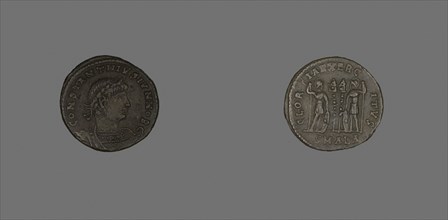 Follis (Coin) Portraying Emperor Constantine II as Caesar, AD 333/335, Roman, Alexandria, Bronze,