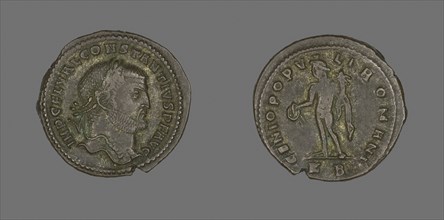 Coin Portraying Emperor Constantius I, AD 305/306, Roman, Roman Empire, Bronze, Diam. 2.8 cm, 7.48