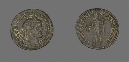 Coin Portraying Emperor Maximinus, AD 305/309, Roman, Ancient Mediterranean, Bronze, Diam. 2.7 cm,
