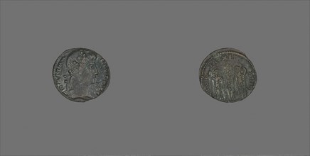 Coin Portraying Emperor Constantius II, AD 337/361, Roman, Ancient Mediterranean, Bronze, Diam. 1.5