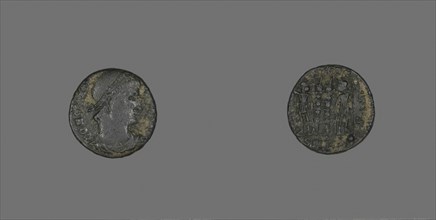 Coin Portraying Emperor Constantius I, 3rd/4th century AD, Roman, Ancient Mediterranean, Bronze,