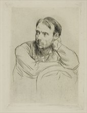 Portrait of Renoir, 1877, Marcellin Gilbert Desboutin, French, 1823-1902, France, Drypoint with