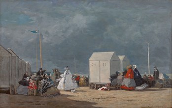 Approaching Storm, 1864, Eugène-Louis Boudin, French, 1824-1898, France, Oil on cradled panel, 14