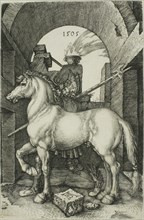 The Small Horse, 1505, Albrecht Dürer, German, 1471-1528, Germany, Engraving in black on ivory laid