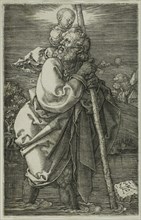 St. Christopher Facing to the Left, 1521, Albrecht Dürer, German, 1471-1528, Germany, Engraving in