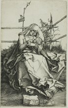 Madonna on a Grassy Bank, 1503, Albrecht Dürer, German, 1471-1528, Germany, Engraving in black on